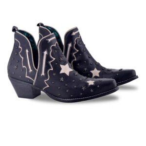 MYRA Lone Star Sky Split-Top Leather Boots NWT Black Size 9
